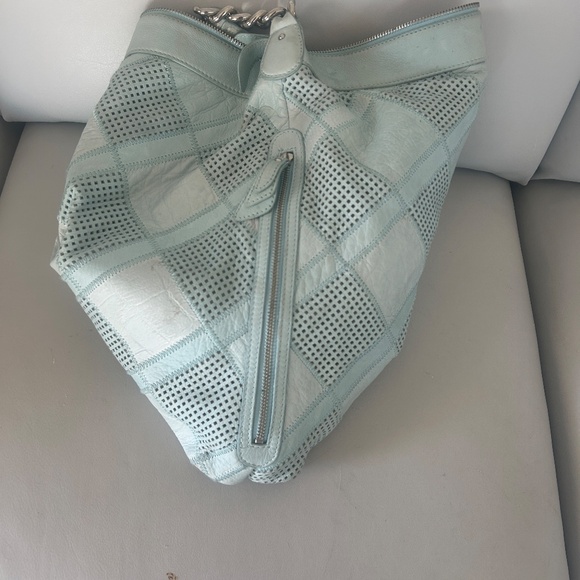 B. Makowsky Mint Leather Hobo — Leopard Lining, Chain Strap - Picture 7 of 11